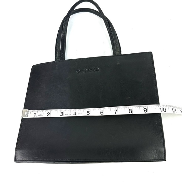 Overland Vintage Handbag Black Leather Double Handles Made In USA Purse - Picture 8 of 12